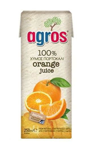 AGROS ΧΥΜΟΣ 250ml - (100% ΠΟΡΤΟΚΑΛΙ)