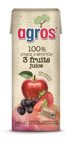 AGROS ΧΥΜΟΣ 250ml - (ΜΗΛΟ-ΣΤΑΦΥΛΙ-ΦΡΑΟΥΛΑ)