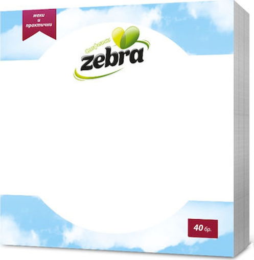 ZEBRA ΧΑΡΤΟΠΕΤΣΕΤΑ ΛΕΥΚΗ 28x28cm - (40τεμ.)