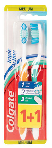 COLGATE ΟΔΟΝΤΟΒΟΥΡΤΣΑ TRIPLE ACTION (MEDIUM) (1+1 ΔΩΡΟ)