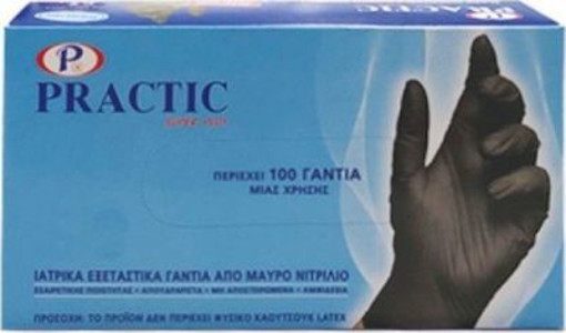 PRACTIC ΓΑΝΤΙΑ ΝΙΤΡΙΛΙΟΥ ΜΑΥΡΑ LARGE - (100τεμ.)