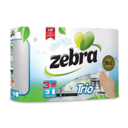 ZEBRA ΧΑΡΤΙ ΚΟΥΖΙΝΑΣ TRIO  3Φ (3 ΡΟΛΛΑ)