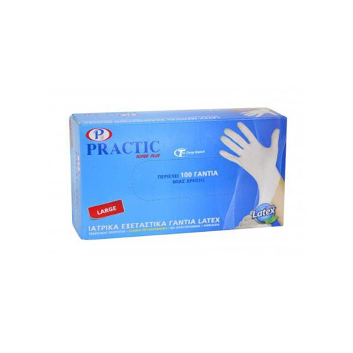 PRACTIC ΓΑΝΤΙΑ ΛΑΤΕΞ ΛΕΥΚΑ LARGE (100τεμ.)