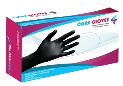 CARE GLOVE ΓΑΝΤΙΑ ΝΙΤΡΙΛΙΟΥ ΜΑΥΡΑ MEDIUM  (100τεμ.) (ECONOMY)