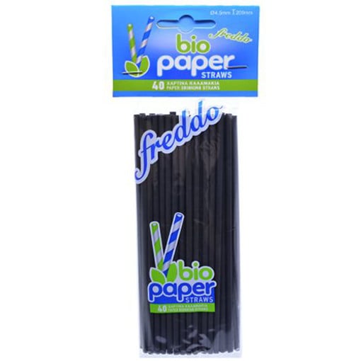 BIO PAPER FREDDO ΚΑΛΑΜΑΚΙ ΙΣΙΟ ΜΑΥΡΟ 20cm (40τεμ.)