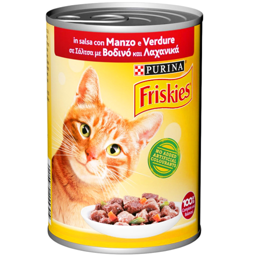 FRISKIES ΓΑΤΟΤΡΟΦΗ ΚΟΝΣΕΡΒΑ 400gr. - (ΒΟΔΙΝΟ & ΛΑΧΑΝΙΚΑ)