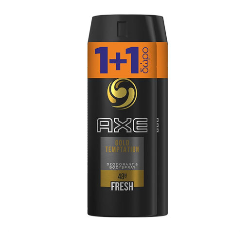 AXE ΑΠΟΣΜΗΤΙΚΟ SPAY GOLD TEMPTATION (150ml) 1+1 ΔΩΡΟ