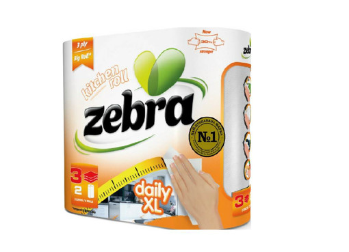 ZEBRA ΧΑΡΤΙ ΚΟΥΖΙΝΑΣ 2 ΡΟΛΛΑ 3Φ - (DAILY XL)