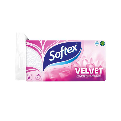 SOFTEX ΡΟΛΟ ΧΑΡΤΙ ΥΓΕΙΑΣ 8 ΤΕΜΑΧΙΩΝ VELVET (8x103g)