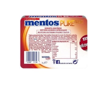 MENTOS PURE FRESH BLISTER ΚΑΝΕΛΑ