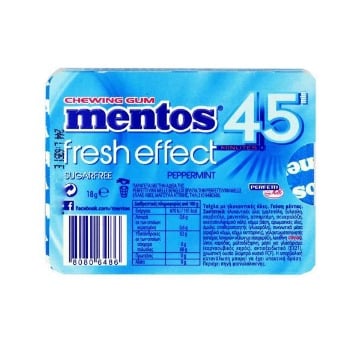 MENTOS 45 BLISTER PEPPERMINT 18g