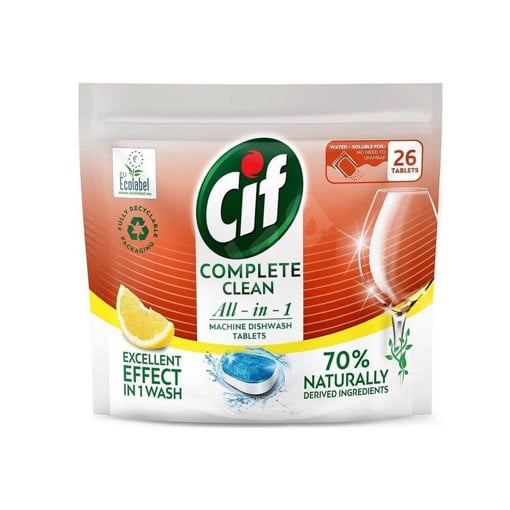 CIF ΤΑΜΠΛΕΤΕΣ ΠΛΥΝΤΗΡΙΟΥ ΠΙΑΤΩΝ TABS ΛΕΜΟΝΙ 26T (455GR)