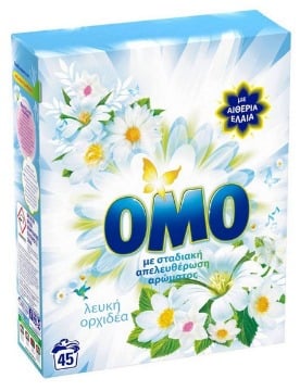 OMO ΣΚΟΝΗ ΠΛΥΝΤΗΡΙΟΥ 45ΜΕΖ (2,5kg) - (ΛΕΥΚΗ ΟΡΧΙΔΕΑ)