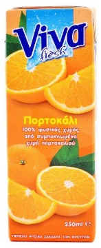 VIVA 250ml - (ΠΟΡΤΟΚΑΛΙ 100% ΦΥΣΙΚΟΣ ΧΥΜΟΣ)