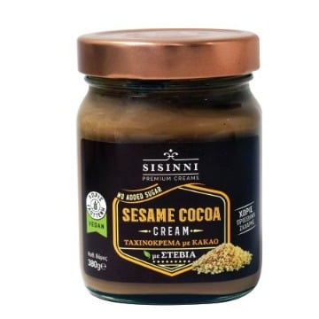 SISINNI ΤΑΧΙΝΙ ΜΕ STEVIA ΣΕ ΓΥΑΛΙΝΟ ΒΑΖΟ 380gr. - (ΚΑΚΑΟ)
