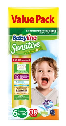 BABYLINO ΠΑΝΑ VALUE SENSITIVE No 6 - (13-18kg) (38τεμ.)