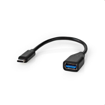 ΚΑΛΩΔΙΟ OTG, USB 3.2 GEN 1x1 TYPE-C - USB A 0.2m NEDIS CCGT61710BK02