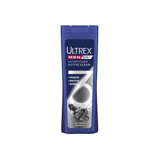 ULTREX ΣΑΜΠΟΥΑΝ  ACTΙVE  CLEAN 3IN1 360ml