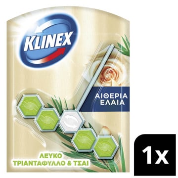KLINEX WC BLOCK AROMA LUXE ΛΕΥΚΟ  ΤΡΙΑΝΤΑΦΥΛΛΟ & ΤΣΑΙ  55g