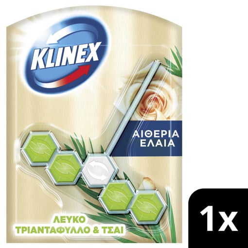 KLINEX WC BLOCK AROMA LUXE ΛΕΥΚΟ  ΤΡΙΑΝΤΑΦΥΛΛΟ & ΤΣΑΙ  55g