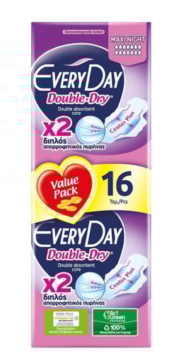 EVERY DAY DOUBLE DRY MAXI NIGHT ΣΕΡΒΙΕΤΑ (16τεμ.)