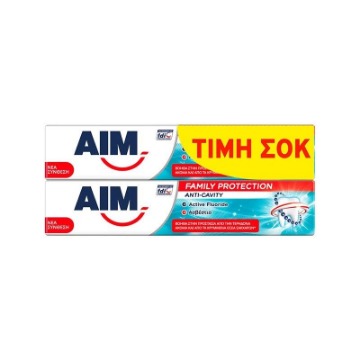 AIM FAMILY PROTECTION ANTI-CAVITY (2x75ml) - (ΤΙΜΗ ΣΟΚ)