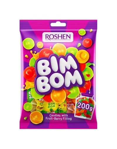 ROSHEN BIM BOM ΚΑΡΑΜΕΛΕΣ ΓΕΜΙΣΤΕΣ 200gr. - (ΜΕ ΦΡΟΥΤΑ)
