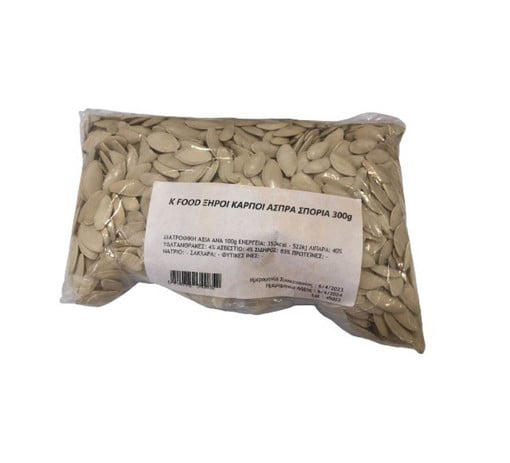 K FOOD ΞΗΡΟΙ ΚΑΡΠΟΙ ΑΣΠΡΑ ΣΠΟΡΙΑ 300g