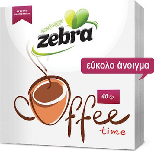 ZEBRA ΧΑΡΤΟΠΕΤΣΕΤΑ ΣΧΕΔΙΟ COFFEE TIME 28x28cm - (40τεμ.)