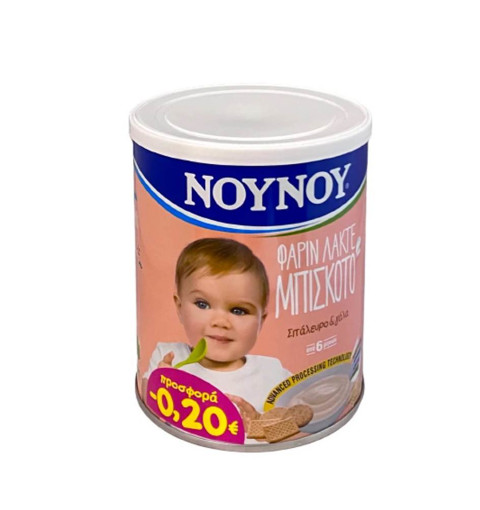 ΝΟΥΝΟΥ ΦΑΡΙΝ ΛΑΚΤΕ 300gr. - (ΜΠΙΣΚΟΤΟ) (-0,20€)