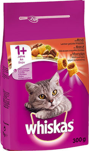 WHISKAS ΓΑΤΟΤΡΟΦΗ ΚΡΟΚΕΤΑ 300gr. - (MANZO)