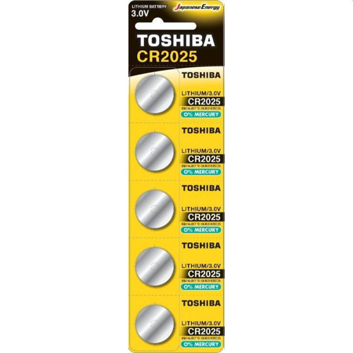 TOSHIBA ΜΠΑΤΑΡΙΑ  (5τεμ.) (CR2025) - (ΜΕ ΦΟΡΟ 0,02€)