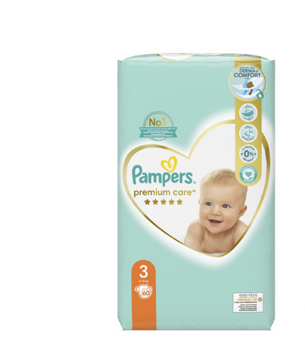 PAMPERS PREMIUM CARE Νο 3 (60τμχ.) - (6-10kg)