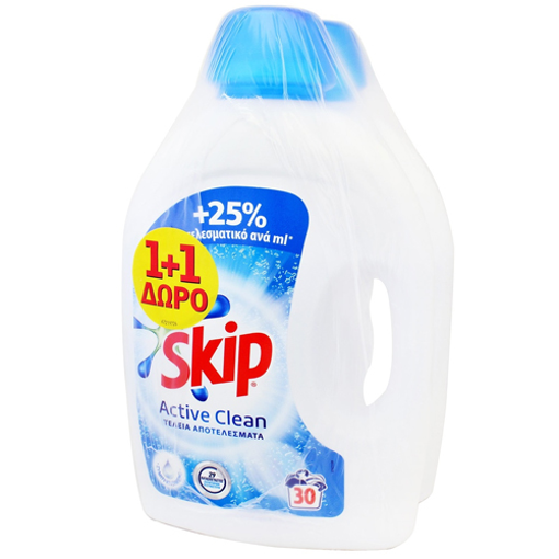 SKIP ΥΓΡΟ 30μεζ. (1.5 lit) ACTIVE CLEAN - (1+1 ΔΩΡΟ)