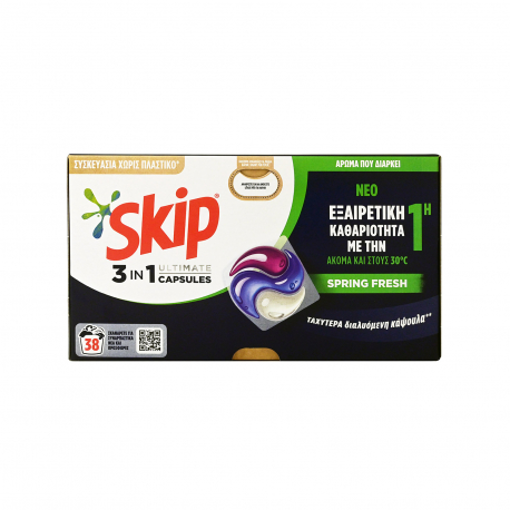 SKIP ULTIMATE ΚΑΨΟΥΛΕΣ TRIO (801,8gr) - (SPRING FRESH) 38τμχ