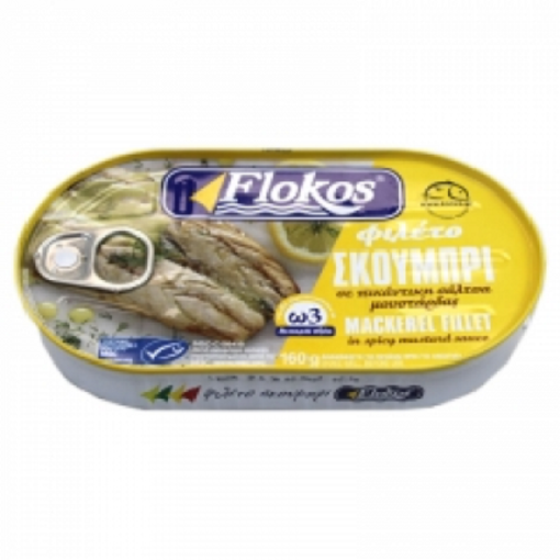 FLOKOS ΣΚΟΥΜΠΡΙ ΠΙΚΑΝΤΙΚΟ ΜΕ ΜΟΥΣΤΑΡΔΑ 160gr.