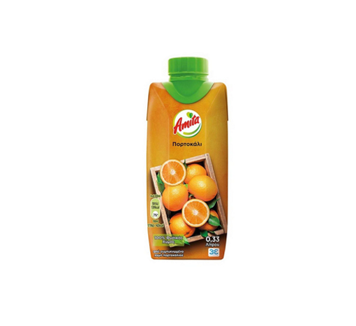 AMITA 330ml - (ΠΟΡΤΟΚΑΛΙ 100% ΦΥΣΙΚΟΣ ΧΥΜΟΣ)