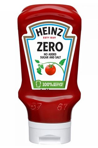 HEINZ KETCHUP ZERO SUGAR/SALT 425gr