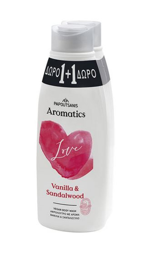 AROMATICS PAPOUTSANIS ΑΦΡΟΛΟΥΤΡΟ 600ml - (LOVE) (1+1 ΔΩΡΟ)