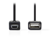 ΚΑΛΩΔΙΟ OTG, USB HiGH-SPEED USB A - MINI USB 6-PIN 0.2m NEDIS CCGP60315BK02