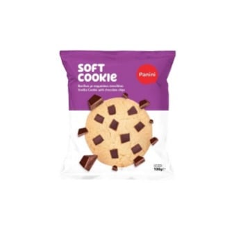 PANINI SOFT COOKIE ΣΟΚΟΛΑΤΑΣ ΜΕ ΚΟΜΜΑΤΑΚΙΑ ΛΕΥΚΗΣ ΣΟΚ. 100g