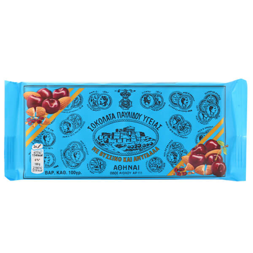 ΠΑΥΛΙΔΗΣ ΣΟΚΟΛΑΤΑ ΥΓΕΙΑΣ 100g - (ΒΥΣΣΙΝΟ & ΑΜΥΓΔΑΛΑ)