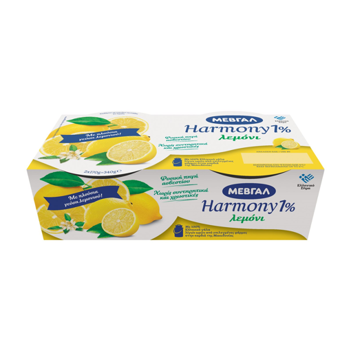 ΜΕΒΓΑΛ HARMONY 1% ΛΕΜΟΝΙ  (2x170g)