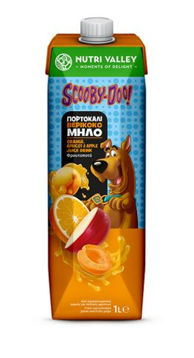 NUTRI VALLEY ΧΥΜΟΣ ΜΗΛΟ/ΠΟΡΤΟΚΑΛΙ/ΒΕΡΙΚΟΚΟ SCOOBY DOO 1L