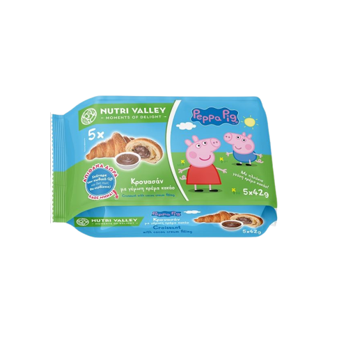 NUTRI VALLEY ΚΡΟΥΑΣΑΝ ΚΡΕΜΑ ΚΑΚΑΟ PEEPPA PIG (5x42g)