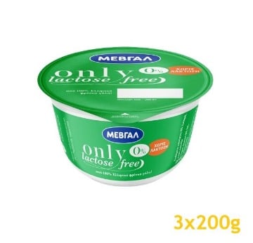 ΜΕΒΓΑΛ ΓΙΑΟΥΡΤΙ ONLY 0% ΧΩΡΙΣ ΛΑΚΤΟΖΗ (3x200g)