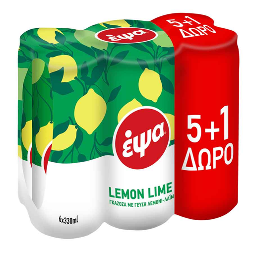 ΕΨΑ LEMON LIME ΓΚΑΖΟΖΑ ΚΟΥΤΙ 330ml - (6PACK)