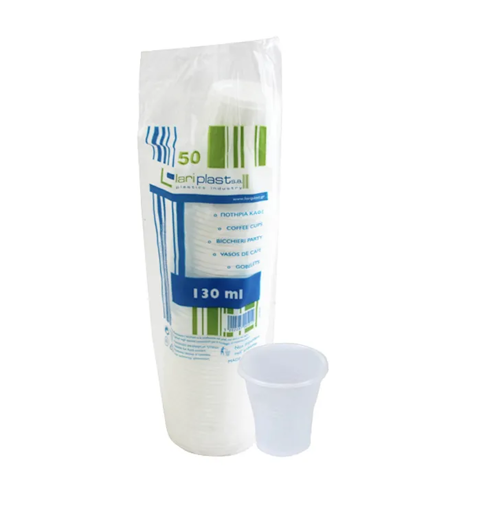 ΠΛΑΣΤΙΚΑ ΠΟΤΗΡΙΑ ΜΙΚΡΑ (50ΤΜΧ) Νο501 - ΛΕΥΚΟ 130ml