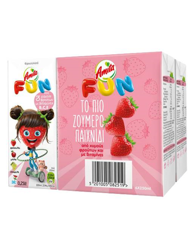 AMITA FUN 250ml - (6pack) (ΚΟΚΚΙΝΟ - ΛΕΥΚΟ)