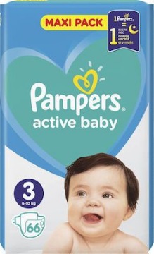 PAMPERS ACTIVE BABY No 3 (66τεμ.) MAXI